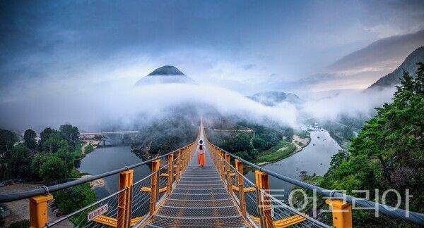 ▲월영산 출렁다리 모습. /사진-금산군