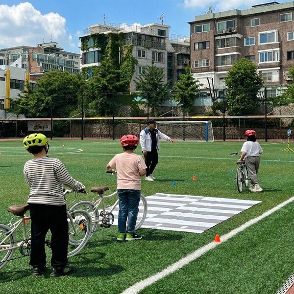 중구 자전거 교통안전교육 모습(사진제공=중구청)