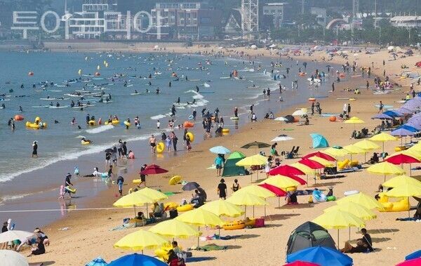 ▲여름철 성수기 만리포해수욕장 모습. /사진-태안군