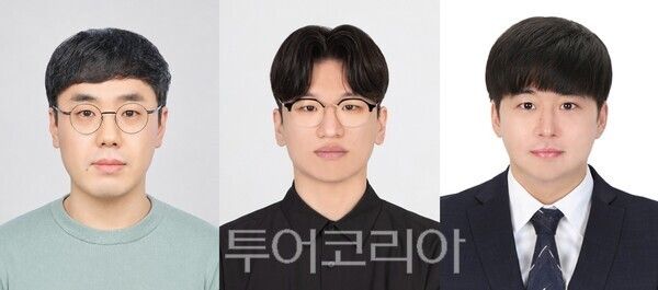 UNIST인공지능대학원 주경돈 교수, 류태훈 연구원(제1저자), 강창우 연구원(좌측부터)