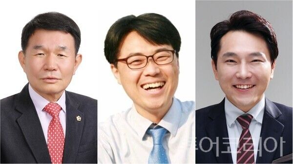 ▲왼쪽부터 충남도의회 정광섭(태안2‧국민의힘) 의원, 정병인(천안8·더불어민주당) 의원, 안종혁(천안3·무소속) 의원. /사진-충남도의회(편집 류석만 기자)