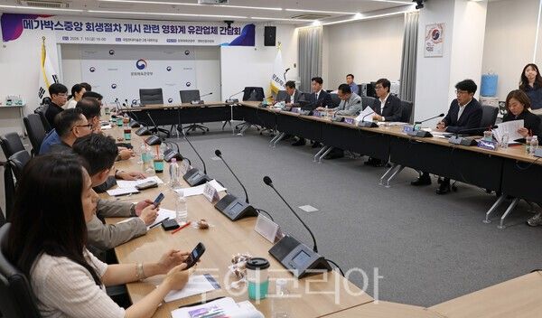 10일 오후 최휘영 장관 메가박스중앙 회생절차 개시 관련 영화계 유관업체 간담회 개최/사진=문화체육관광부