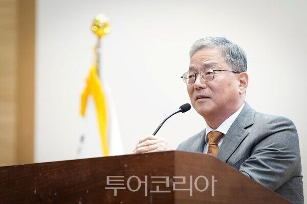 황준기 제2부시장이 결의대회에서 발언하고 있다/투어코리아뉴스 정명달 기자