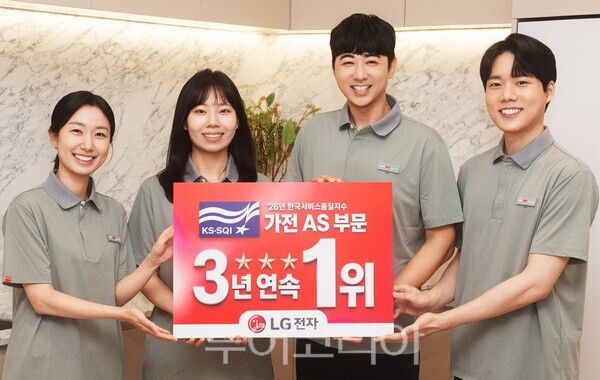 LG전자, 한국서비스품질지수 가전제품 AS 부문 3년 연속 1위