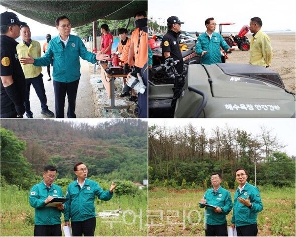▲윤희신 태안군수가 지역 곳곳을 직접 누비며 현장 중심 행정을 펼치고 있는 가운데, 해수욕장 안전 점검부터 소나무재선충병 대응까지 발로 뛰는 행정이 잇따라 가시적인 성과로 이어지면서 지역사회 안팎의 주목을 받고 있다. /사진-태안(편집 류석만 기자)