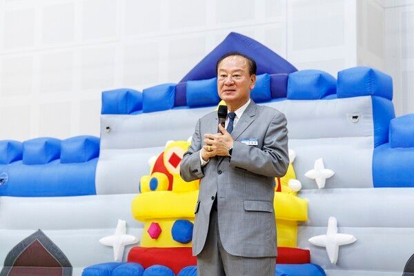 유동균 마포구청장 지역 어린이집 가족운동회 참석 인사말 모습(사진제공=마포구청)