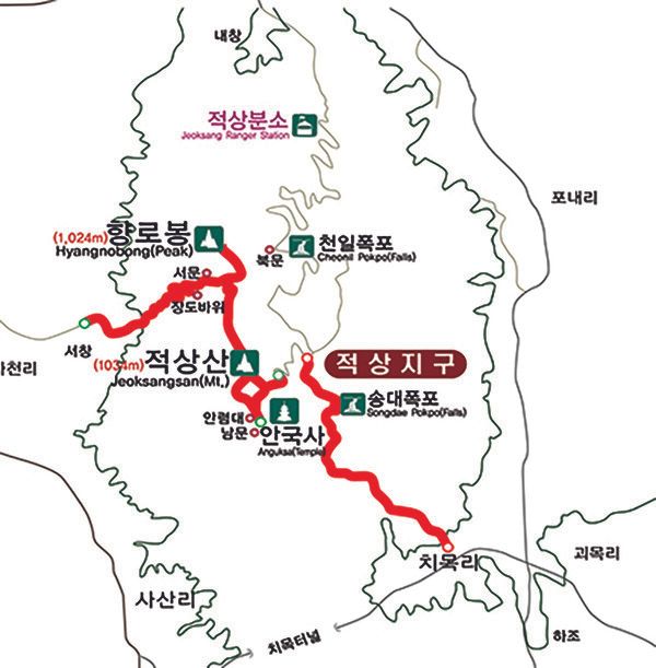 사진 / 탐방로 잔면통제 안내도(적상지구)