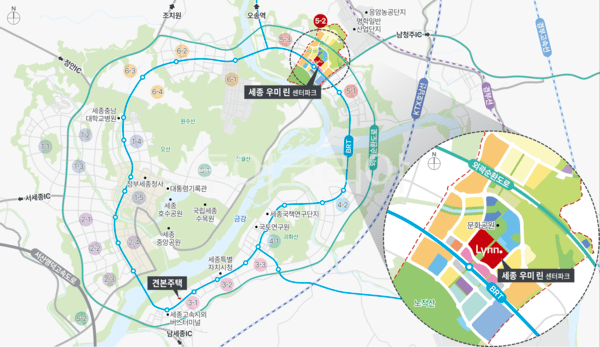 ▲세종시가 지난 31일 5-2생활권 S1블록 민영주택 '글미마을 9단지' 676세대에 대한 주택 공급을 승인했다(5-2생활권 공급승인 이미지). /사진-세종시