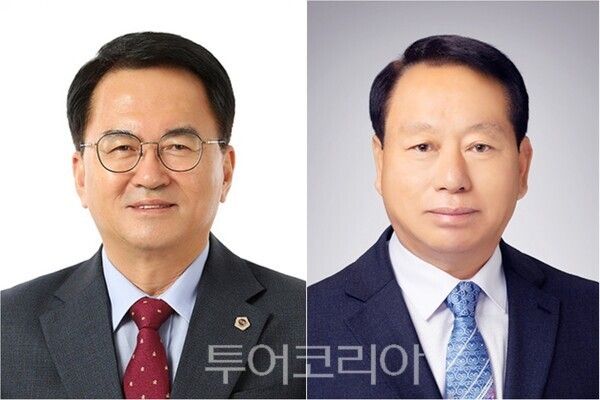 ▲왼쪽부터 충남도의회 편삼범(보령2·국민의힘), 최광선(예산1·국민의힘) 도의원. /사진 편집-류석만 기자