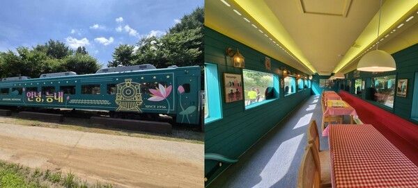 ▲&nbsp;7월 4일 재개관한 남양주 능내역사문화공원 열차라운지 외관(왼쪽)과 내부(오른쪽) 전경. / 남양주시 제공