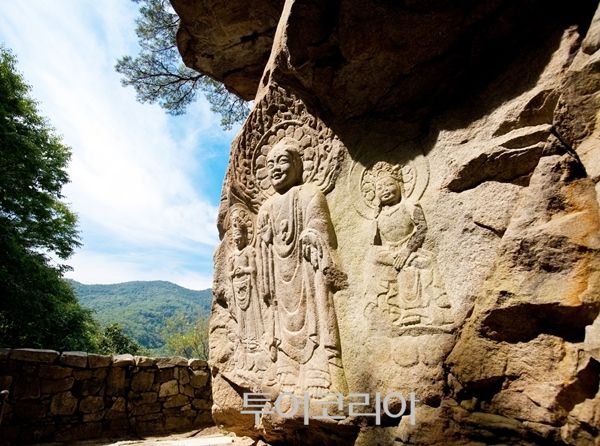 &nbsp;서산 마애여래삼존상 /사진-서산시 제공