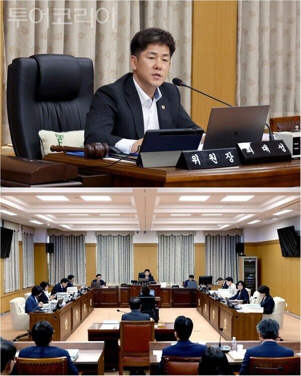 ▲최대성 대전시의회 예산결산특별위원회 위원장의 주재로 지난 11일과 14일 이틀간 열린 2025회계연도 대전시 일반·특별회계 결산과 예비비 지출, 기금결산 심사 모습. /사진-대전시의회(편집 류석만 기자)