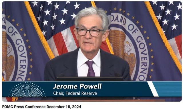 제롬 파월 미국 연준(Fed) 의장 기자회견(2024.12.18) / 사진출처= Federal Reserve 유튜브 채널 갈무리