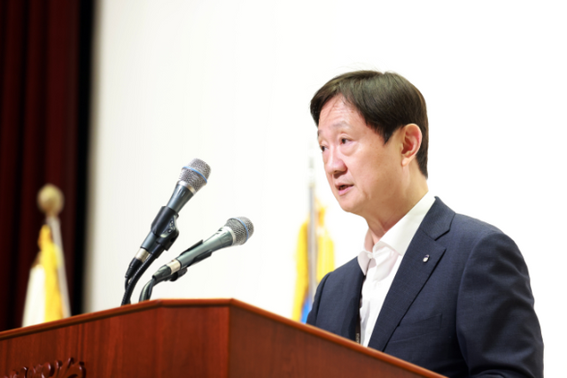 이찬진 금융감독원장이 29일 전 임직원 금융소비자보호 강화 결의대회에서 발표하고 있다. / 사진제공= 금융감독원(2025.09.29)