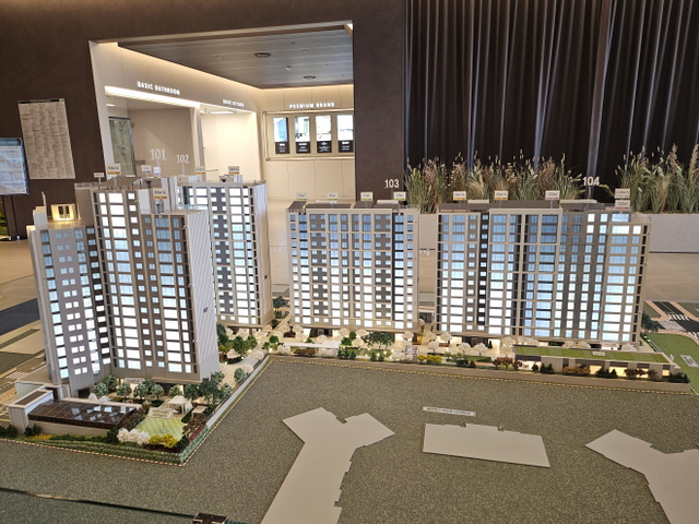 역삼센트럴자이 견본주택 모형도./한국금융신문 조범형 기자