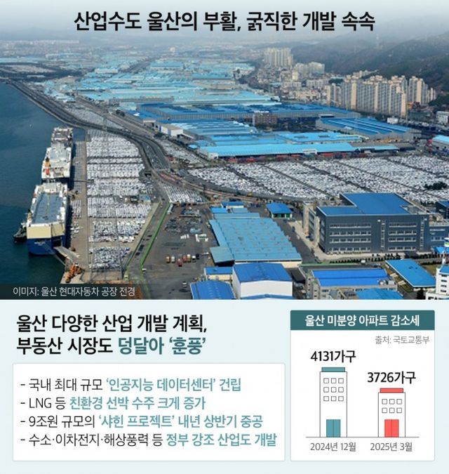 울산 개발 및 미분양 아파트 감소세 현황. /사진제공=더피알