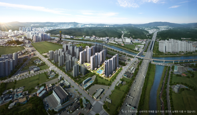 '용인 고림 동문 디 이스트' 항공 조감도./사진제공=동문건설