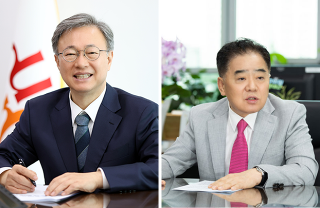 장인홍 더불어민주당 구로구청장 후보(사진 왼쪽)와 정대근 국민의힘 구로구청장 후보./사진제공=구로구청·구로구의회