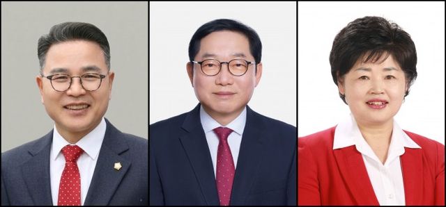 왼쪽부터 장정호 라선거구 후보, 박주남 마선거구 후보(가), 이미재 마선거구 후보(나)./사진=중앙선관위원회