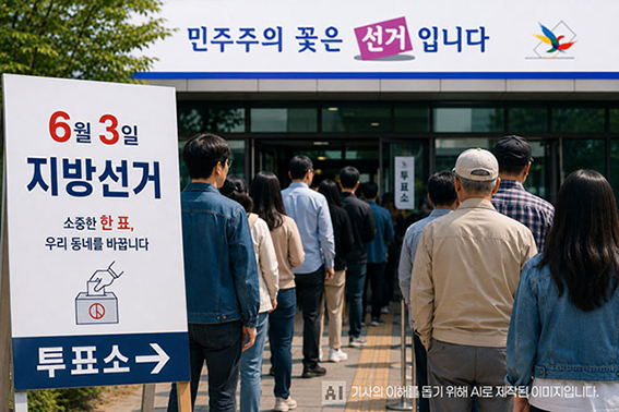 ▲ 제9회 전국동시지방선거 선거가 6월 3일 개최된다. 사진 = AI생성
