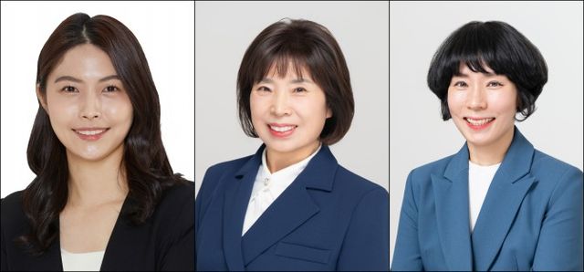 왼쪽부터 손주하 의회운영위원장 , 문영희 행정보건위원장, 강현미 복지건설위원장./사진제공=중구의회