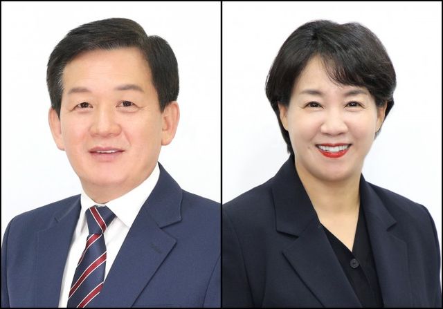 윤판오 중구의회 의장(왼쪽), 양은미 부의장./사진제공=중구의회
