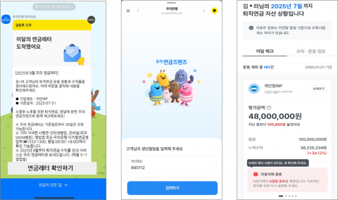 우리은행이 고객의 효율적인 퇴직연금 자산관리를 위해 카카오 알림톡을 활용한 스마트 안내장 서비스 ‘우리 연금레터’를 시행한다