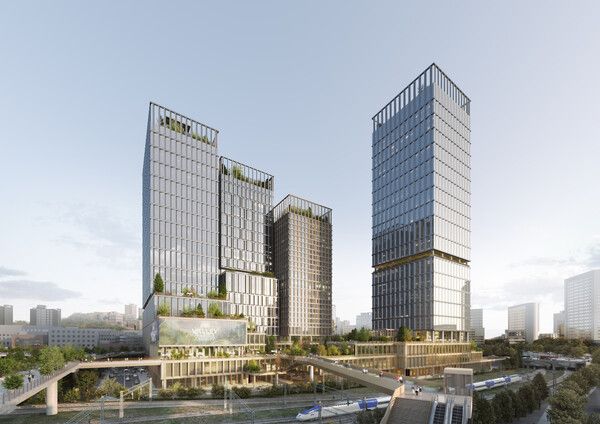 서울역북부역세권 복합개발사업 정면 조감도 /한화 제공