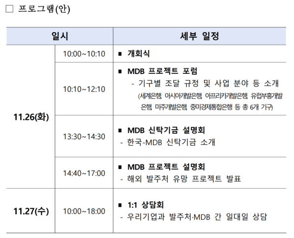 2024 MDB 프로젝트 플라자 프로그램(안) /산업통상자원부&nbsp;