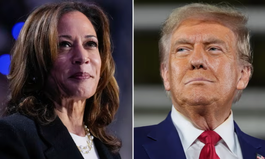 미국 대선 후보 카말라 해리스와 도널드 트럼프. /가디언지 갈무리