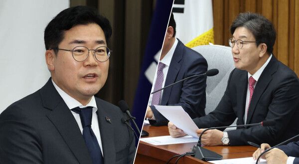 박찬대 더불어민주당 원내대표(좌)와 권성동 국민의힘 대표 권한대행 겸 원내대표 / 출처 - 뉴시스 (포인트경제)