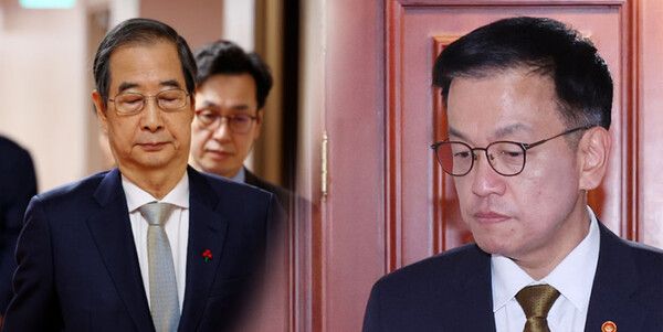 한덕수 대통령 권한대행 겸 국무총리와 최상목 경제부총리 겸 기획재정부 장관 / 사진-뉴시스 (포인트경제)
