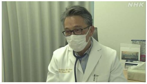 다치가와 파크스 클리닉의 쿠스미 에이지(久住英二) 원장/지난 10일 보도분 갈무리(포인트경제)