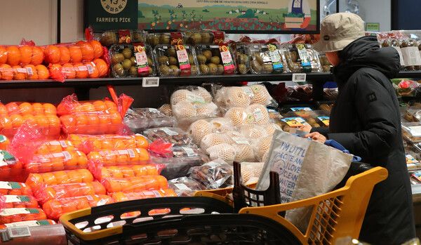 지난 9일 오전 서울 시내 한 대형마트에서 시민이 장을 보고 있다. /사진=뉴시스