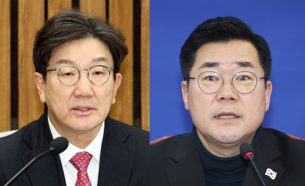 (왼쪽부터) 권성동 국민의힘 당대표 권한대행 겸 원내대표, 박찬대 더불어민주당 원내대표 /사진=뉴시스