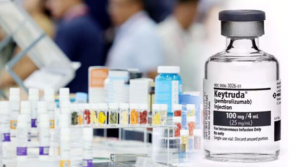 2024 세계 제약·바이오·건강기능 산업 전시회(CPHI/ Hi Korea) 전경과 MSD 키트루다 / 출처=뉴시스, 이코노믹타임즈 ⓒ포인트경제CG