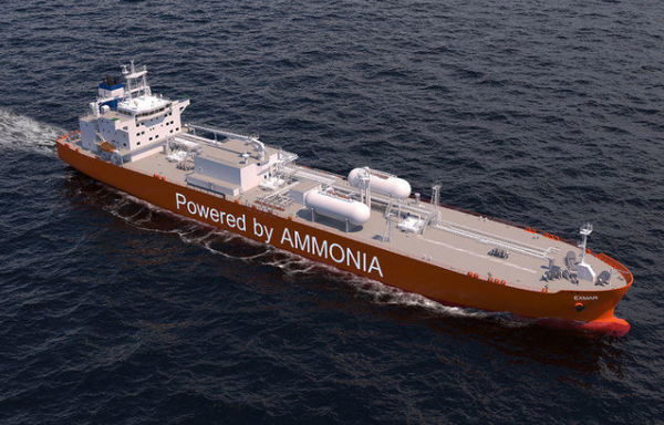 HD현대미포가 최근 건조에 착수한 중형 암모니아추진선 조감도 / 사진=HD현대미포, 뉴시스 (포인트경제)