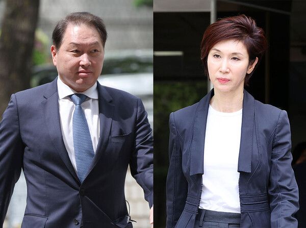 최태원 SK그룹 회장(왼쪽)과 노소영 아트센터 나비 관장(오른쪽) /사진=뉴시스 (포인트경제)