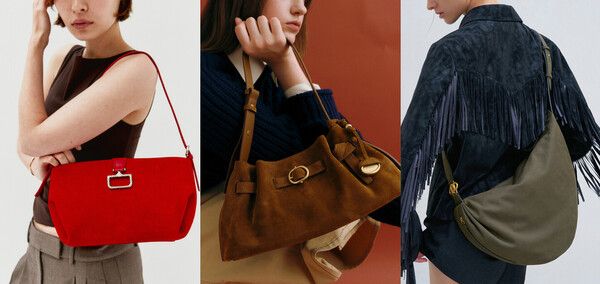 (왼쪽부터) 닥스, 질스튜어트뉴욕, 아떼 바네사브루노 스웨이드 백 화보 / LF제공 (포인트경제)