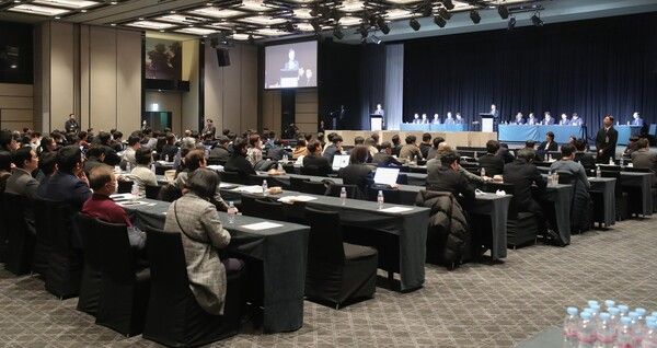 1월 23일 오후 서울 용산구 그랜드하얏트 서울에서 고려아연 임시주주총회가 열리고 있다.