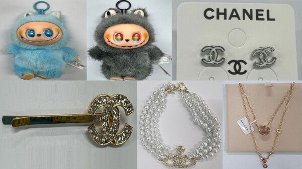 발암물질 기준치 최대 5000배 넘게 검출된 '짝퉁' 장신구·라부부 키링 등 일부 제품사진 /관세청&nbsp;ⓒ포인트경제CG