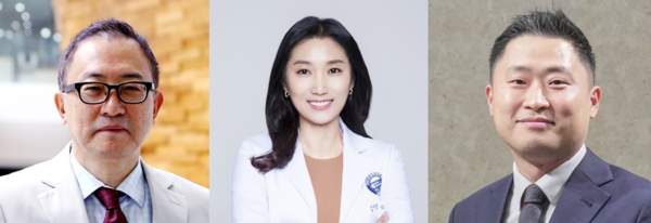 &nbsp;(왼쪽부터) 차광렬 차병원∙차바이오그룹 글로벌 종합연구소장,&nbsp;분당차병원 난임센터 김지향 교수,&nbsp;을지대학교 이재왕 교수 /차병원 제공