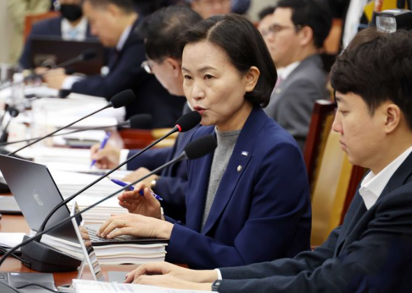 해민 조국혁신당 의원이 과학기술정보방송통신위원회 국정감사에서 질의를 하고 있다 / 사진=뉴시스 (포인트경제)