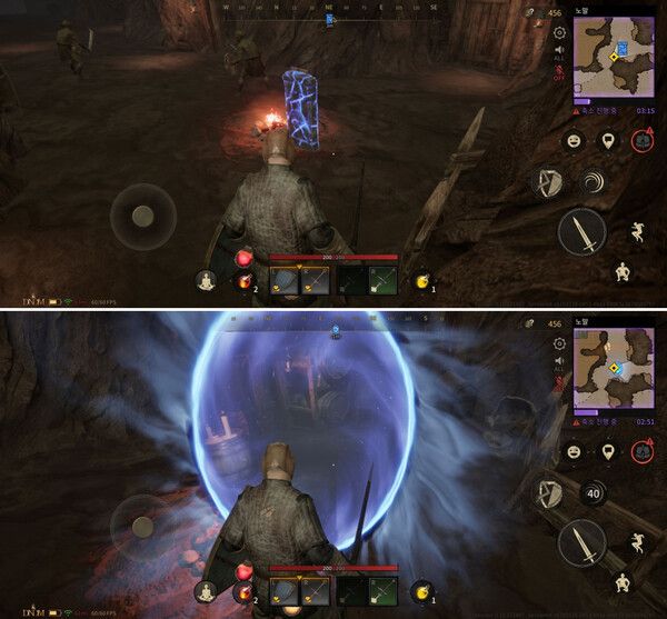 던전내에서 몬스터와 조우하고 탐험을 하면서 탈출 비석을 찾아서 클릭하면 던전 탈출 포털이 열린다.&nbsp;/포인트경제