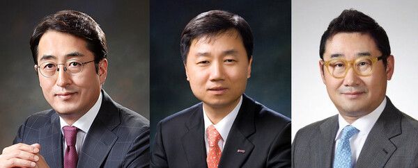 좌측부터 김용범 메리츠금융지주 부회장, 최희문 메리츠증권 부회장, 메리츠캐피탈 권태길 대표 / 뉴시스 (포인트경제)