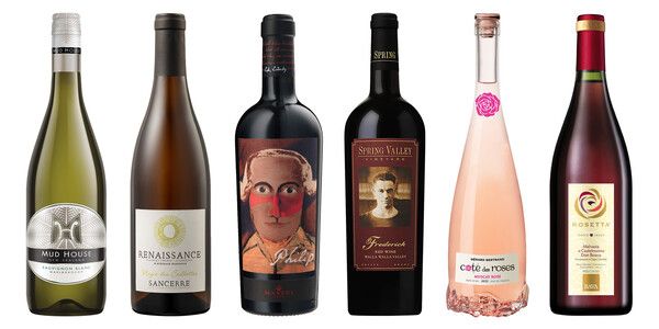 (왼쪽부터) 머드&nbsp;하우스&nbsp;소비뇽&nbsp;블랑, 르네상스&nbsp;상세르&nbsp;마지&nbsp;데&nbsp;까이요뜨, 마쩨이&nbsp;필리프, 스프링밸리&nbsp;빈야드&nbsp;프레데릭, 제라르&nbsp;베르트랑&nbsp;꼬뜨&nbsp;로즈&nbsp;뮈스카&nbsp;로제, 바바&nbsp;로제타 [사진=하이트진로](포인트경제)