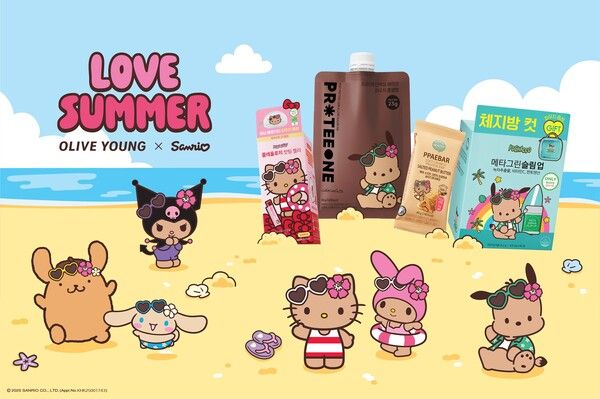 ’올리브영 X 산리오캐릭터즈’ 러브 서머(Love Summer) 컬래버레이션 대표 이미지 [사진=CJ올리브영](포인트경제)