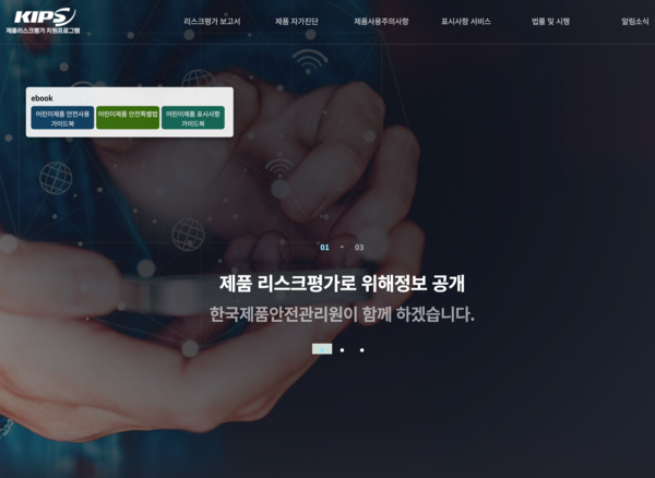 제품 리스크 평가 온라인 지원 프로그램 갈무리&nbsp;