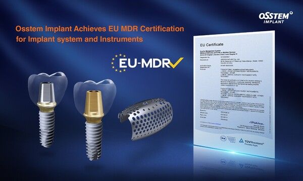 오스템임플란트는 KS, TS, SS&nbsp;등 주력 임플란트 시스템을 비롯해 178종 품목, 4695개의 제품이 유럽 MDR 인증을 획득했다고 밝혔다.&nbsp;