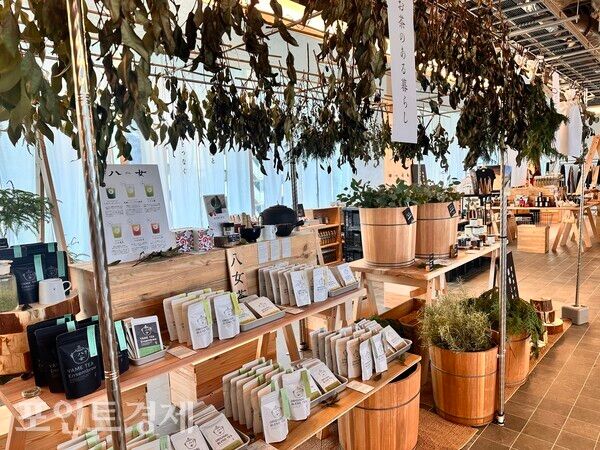 녹차와 생활용품을 선보이는 일본 전통 스타일 매장ⓒ포인트경제 박진우